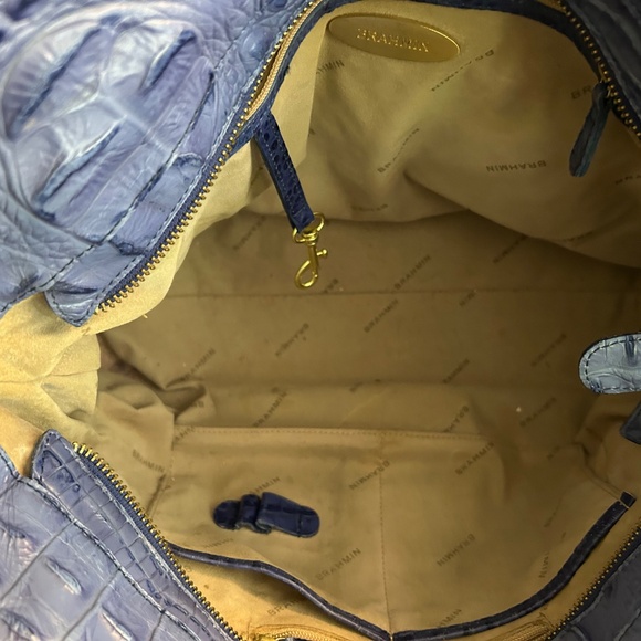 Brahmin Elegant Ltd Edition Retired Light Blue Tramer Glossy Hand Woven Leather - Picture 6 of 8